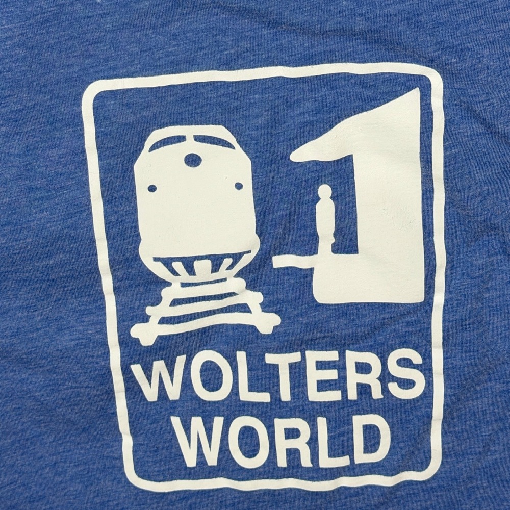 Wolters World Graphic Tee Women XL Blue Tri-Blend Dolman Scoop Neck Slub T-Shirt